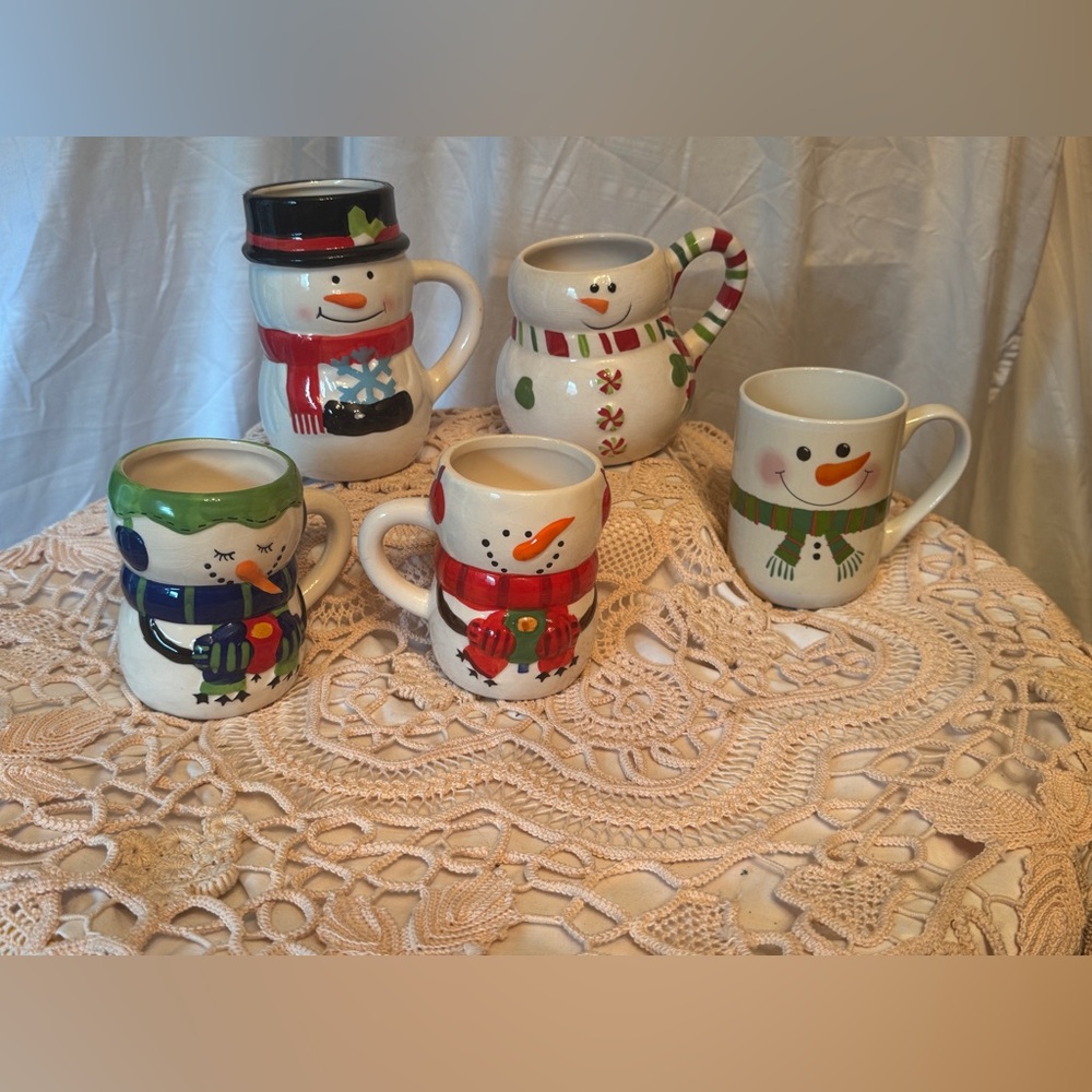 Festive Snowman 6 Piece Mug Set